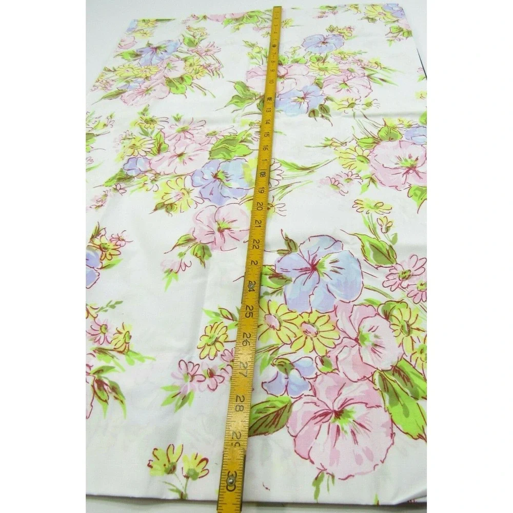 2x Vintage Pequot Single Standard Percale Floral Pillowcase Flowers Spring Pink